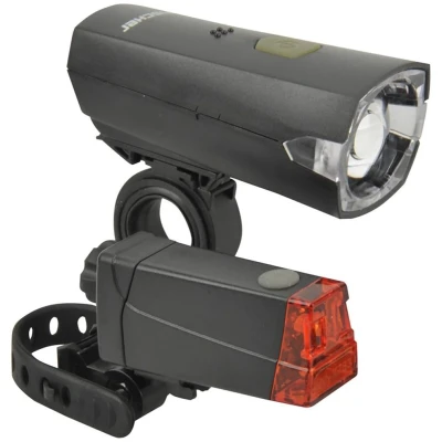 Afbeelding van FISCHER FAHRRAD 85338 Fietsverlichtingsset LED werkt op batterijen Zwart
