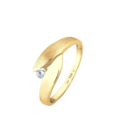 Afbeelding van Elli Ring Dames Solitaire Wikkelring met Zirkonia Kristallen in 925 Sterling Zilver