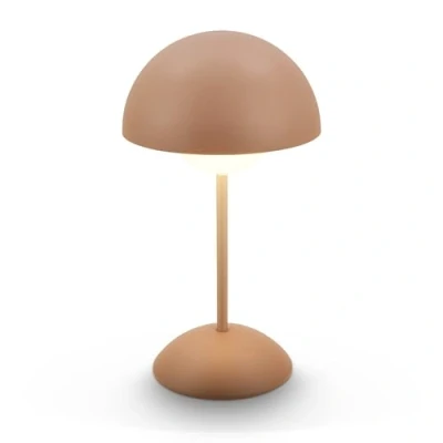 Afbeelding van LED tafellamp op accu Kugle, bruin, metaal, IP44, dimbaar