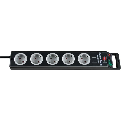 Afbeelding van Super Solid Line stekkerdoos 5 voudig zwart 2,5m H05VV F 3G1,5