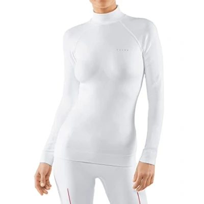 Afbeelding van FALKE Maximum Warm High Neck sneldrogend functioneel shirt met lange mouwen dames wit maat XS