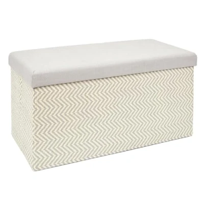 Afbeelding van THE HOME DECO LIGHT Vlechtje Mobilier Zitbank Opvouwbare Bank Woonkamer Slaapkamer Eetkamer Grijs Bruin, 76 x 38 cm