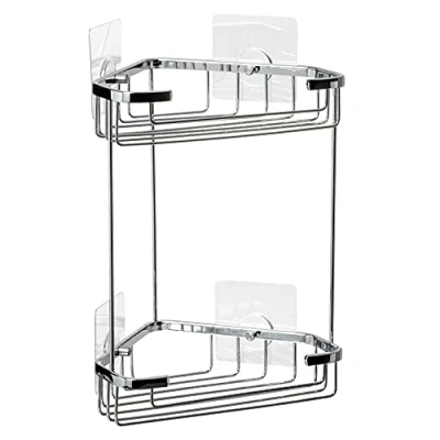 Afbeelding van Tatay Krom 17.5x17.5x27 Cm Douchehoekmand Transparant