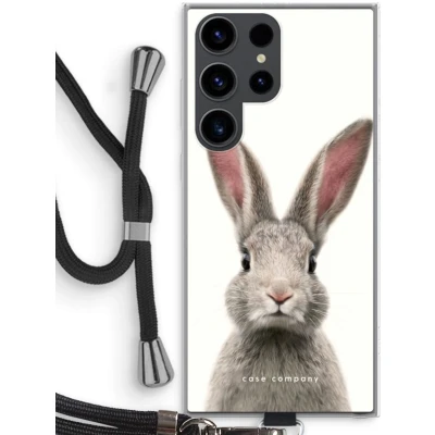 Afbeelding van Case Company® hoesje met Koord geschikt voor Samsung Galaxy S23 Ultra Daisy Telefoonhoesje Zwart Bescherming aan alle Kanten en Over de Schermrand