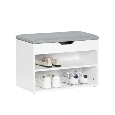 Afbeelding van SoBuy FSR25 HG Schoenenbank Schoenenrek Schoenenkast Zitvlak Zitbank met opbergvak 2 Legplanken