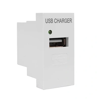 Afbeelding van Maclean USB contactdoos tot 1A Modulaire wandcontactdoos inbouw (USB 1A, wit)