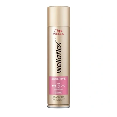 Afbeelding van Wellaflex Gevoelige haarspray voor vrouwen, tot 48 uur, sterke grip, geurvrij, zacht de hoofdhuid, dermatologisch getest, veganistische formule, waterdichtheidsgraad 3, 250 ml