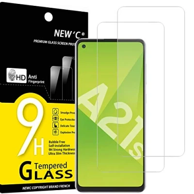 Afbeelding van NEW&#039;C 2 Stuks, Screen Protector voor Samsung Galaxy A21s, Gehard Glass Schermbeschermer Film 0.33 mm ultra transparant, resistent, anti kras, vingerafdrukken