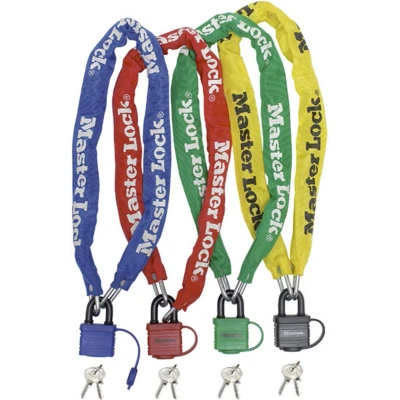 Afbeelding van MasterLock Kettingslot 0,9m met hangslot 40/Ø6mm diverse kleuren