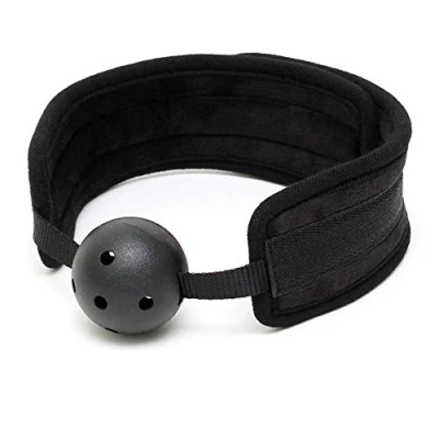 Afbeelding van Rimba Bondage Play Comfortabele ball gag zwart verstelbaar