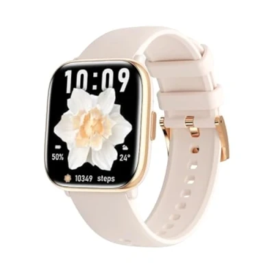 Afbeelding van MyPhone Watch Smartwatch Pastel Gold/Tea Rose Grote batterij van 230 mAh, een week batterijduur, Bluetooth oproepen, 1,75 inch Amoled display, IP67 robuustheid, meerdere sportmodi,, Tea