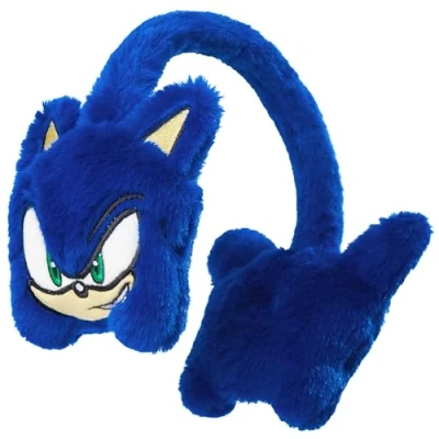Afbeelding van SONIC THE HEDGEHOG Pluizige oorwarmers voor jongens, comfortabele cadeaus blauw, eenheidsmaat, Blauw