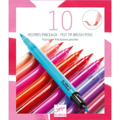 Afbeelding van Djeco 10 dubbele viltstiften roze