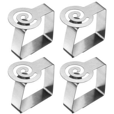 Afbeelding van 3x Westmark, Tafelkleed, Tafelkleed clips zilver 4 stuks. (6 x 6 cm)