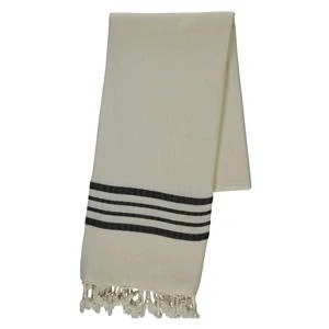 Afbeelding van Lalay Hamamdoek Krem Sultan natural black 180x100cm Strandlaken Saunadoek Saunalaken Omslagdoek Stranddoek Reishanddoek Plaid Zwem Handdoek Sneldrogende Handdoeken