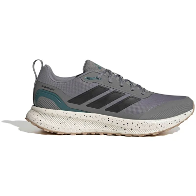 Afbeelding van adidas Runfalcon 5 hardloopschoenen voor heren, Grijze drie/core zwart/preloved groenblauw, 41 1/3 EU