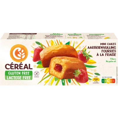 Afbeelding van Cereal Mini Cakes Met Aardbeienvulling 210GR