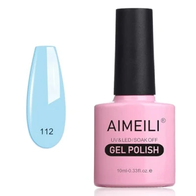 Afbeelding van AIMEILI Gelnagellak Soak Off, uv, led, semi permanente nagellak, lichtblauw, gelpolish Ixia Viridiflora (112) 10 ml
