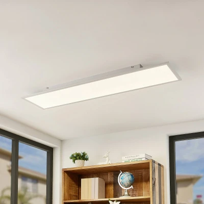 Afbeelding van Lindby LED plafondlamp 1licht kunststof, aluminium H: 4.9 cm wit Inclusief lichtbron