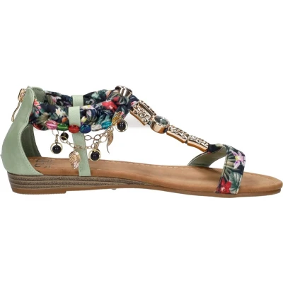 Afbeelding van SUB55 Sandalen, Dames, Maat: 37, Groen Kunststof/ textiel