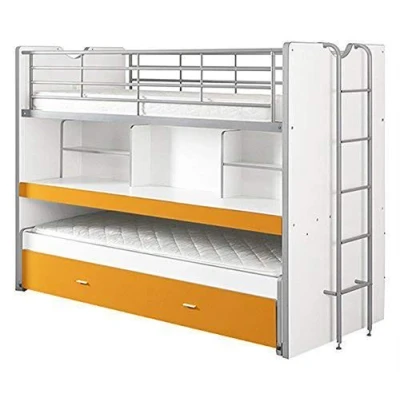 Image de lit mezzanine Bonny orange 221,5x101,5x161 cm Blanc Bois Vipack