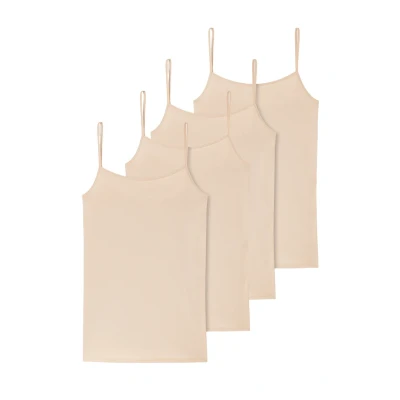 Afbeelding van Schiesser 4PACK Hemd, Dames, Maat: 36, Beige