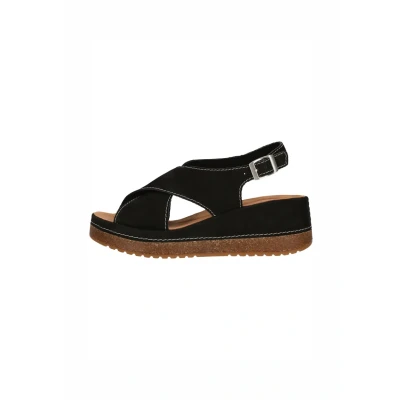 Afbeelding van Clarks Kassanda Sandalen met plateauzool, Dames, Maat: 42, Black nubuck Nubukleer