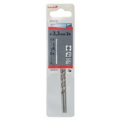 Afbeelding van Bosch Metaalboor HSS G diameter 3.3mm blister van 2 boren