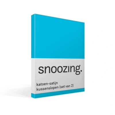 Afbeelding van Snoozing Katoen satijn Kussenslopen Set van 2 50x70 cm Turquoise