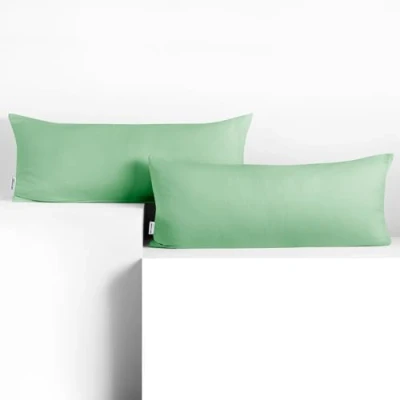 Afbeelding van DecoKing 2 kussenslopen 40 x 120 cm, jerseykatoen, rits, mint, barnsteen, stuks