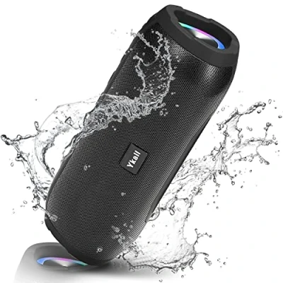 Afbeelding van Ykall Draagbare bluetooth luidspreker, 20 W, luidspreker met ledlicht, HD stereofunctie, waterdicht IPX6, 36 uur, Playtime, geïntegreerde microfoon, ondersteuning voor FM radio, AUX, TF