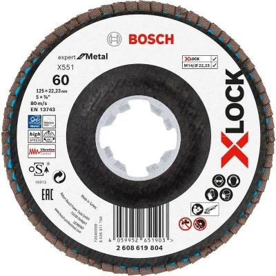Afbeelding van Bosch Accessories 2608619804 X551 Lamellenschijf Diameter 125 mm Boordiameter 22.23 1 stuk(s)