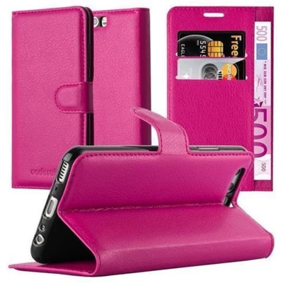 Afbeelding van Cadorabo Hoesje geschikt voor Huawei P10 PLUS in KERSEN ROZE Beschermhoes met magnetische sluiting, standfunctie en kaartvakje Book Case Cover Etui