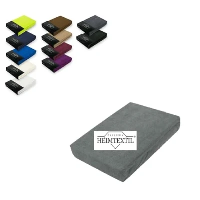 Afbeelding van EXKLUSIV HEIMTEXTIL Badstof hoeslaken, premium merk, 200 x 220 cm, grijs