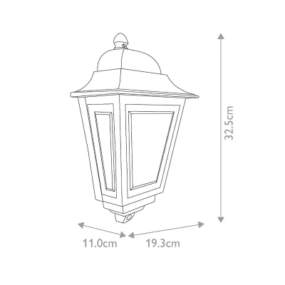 Afbeelding van Elstead Lighting LED Wand Buitenlamp Deco Lane 1X E27 Max 60W IP44 Dimbaar Bronze
