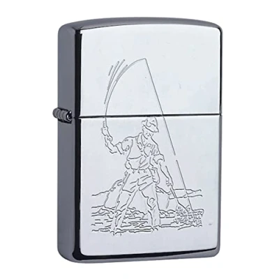 Afbeelding van Zippo Fisherman 60001330 benzine aansteker, messing, hoogglans gepolijst, 1 x 3,5 5,5 cm