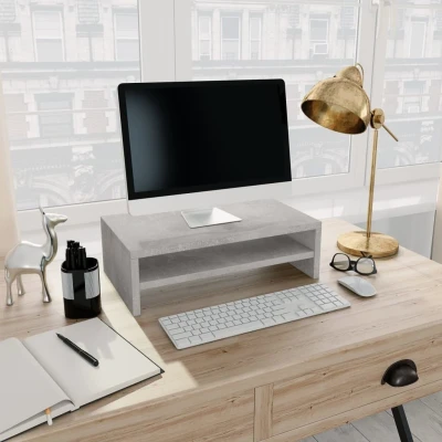 Afbeelding van Monitorstandaard 42x24x13 cm spaanplaat betongrijs