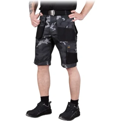 Afbeelding van REIS FORECO TS BJS werkshorts voor heren, cargoshorts, veiligheidsshorts, tuinshorts, camouflage, zwart, maat: M