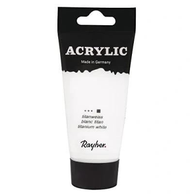 Afbeelding van Witte acrylverf/hobbyverf op waterbasis 75 ml Schilderen/knutselen Voor kinderen en volwassenen