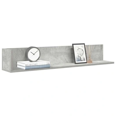Afbeelding van Wandschappen 2 st 100x16,5x16,5 cm spaanplaat betongrijs