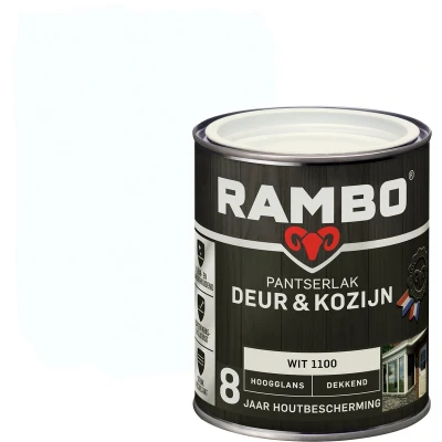 Afbeelding van Rambo Pantserlak Deur &amp; Kozijn Dekkend Hoogglans Wit 1100