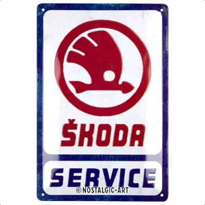Afbeelding van Metalen Bord 20 x 30cm Skoda Service