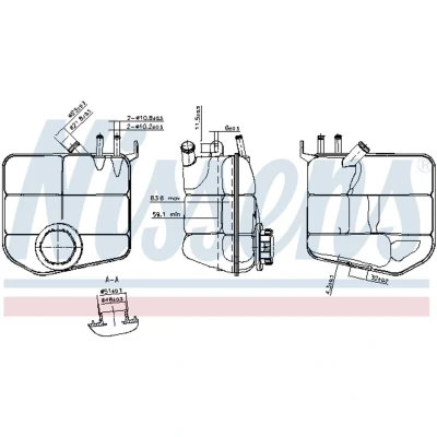 Afbeelding van NISSENS 996143 Expansievat 1,2 Met kap FORD: Focus Mk1 Hatchback