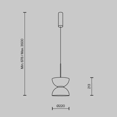 Afbeelding van Maytoni LED hanglamp Kyoto, wit, Ø 22 cm, glas, metaal