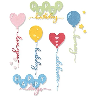 Afbeelding van Sizzix Thinlits Die Set 11PK Balloon Occasions 666014 Olivia Rose (10 22)