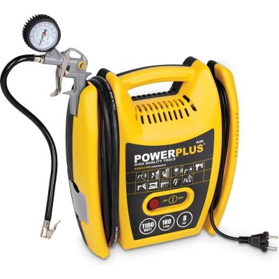 Afbeelding van Powerplus POWX1705 Compressor Luchtcompressor 1100W 8 bar 3m slang Incl. accessoires