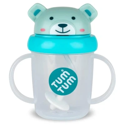 Image de TUM Tippy Up Gobelet à débit libre (sans valve), pour tout petits, 200 ml, sans BPA (Boris Bear S3)