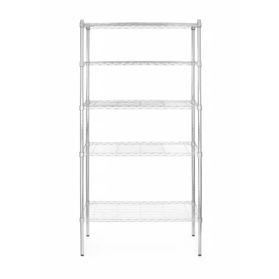 Afbeelding van Hendi Opbergrek Met 5 Schappen, Verchroomd, Zilver, 45,5(b)x91(d)x183(h)cm, 812204
