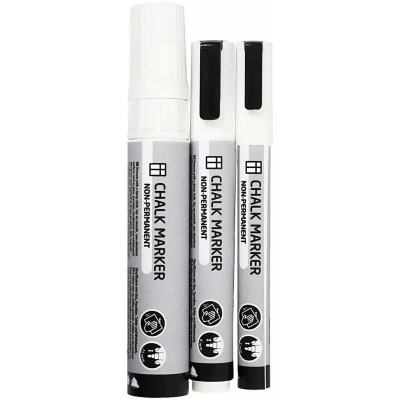 Afbeelding van Creativ Company Chalk Markers Set 3 stuks Wit