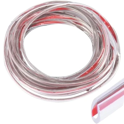 Afbeelding van Autorandbeschermingsstrip 5 m autorandbekleding, rubberen afdichtbescherming, U vormige autoklep, deurrandbescherming, geschikt voor SUV limousine MPV en de meeste modellen (transparant)